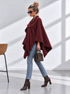 Sofia Soft Brushed Pull-Through Poncho Burgundy