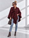 Sofia Soft Brushed Pull-Through Poncho Burgundy