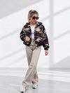 Lexi Camo Print Hooded Bomber Jacket