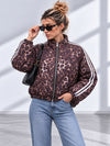 Lola Quilted Leopard Print Bomber Jacket