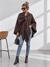 Sofia Soft Brushed Pull-Through Poncho Chocolate Brown