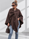 Sofia Soft Brushed Pull-Through Poncho Chocolate Brown