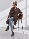 Sofia Soft Brushed Pull-Through Poncho Chocolate Brown