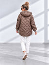 Zoe Oversize Quilted hooded jacket Taupe