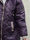 Zoe Oversize Quilted hooded jacket Dark Plum