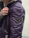 Zoe Oversize Quilted hooded jacket Dark Plum