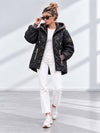 Zoe Oversize Quilted hooded jacket Black