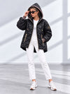 Zoe Oversize Quilted hooded jacket Black