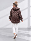 Zoe Oversize Quilted hooded jacket Brown