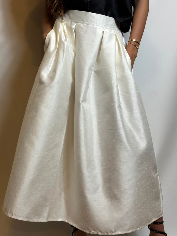 Pink A line midi skirt