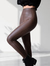 Lora Brown Faux leather Leggings