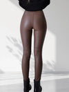 Lora Brown Faux leather Leggings