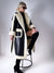 Maxi faux leather aviator coat with contrast borg lining