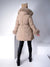 Faux fur lining and cuff padded coat Taupe