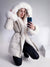 Faux fur lining and cuff padded coat Cream