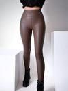 Lora Brown Faux leather Leggings