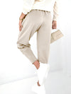 Emma Belted stretchy pants Light Beige