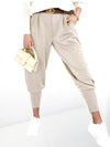 Emma Belted stretchy pants Light Beige