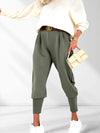 Emma Belted stretchy pants Khaki