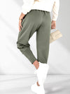 Emma Belted stretchy pants Khaki