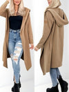 Hooded longline cardigan Camel