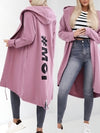 Hooded printed cardigan Dark pink