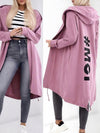 Hooded printed cardigan Dark pink