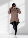 Hooded cut out sleeve detail oversize jumper Mocca