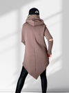 Hooded cut out sleeve detail oversize jumper Mocca