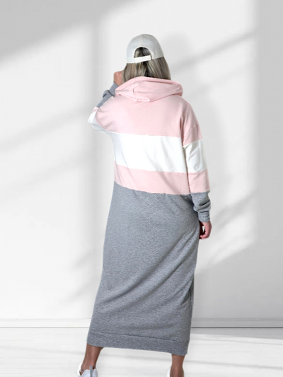 Maxi hooded jumper dress Pink