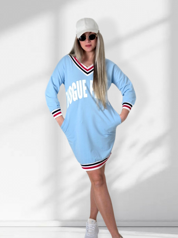 Vogue Paris jumper dress Light blue