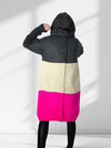 Lili Striped hooded cardigan pink