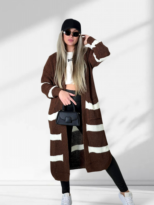 Kelsie Knitted cardigan Brown