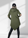 Hooded cut out sleeve detail oversize jumper Khaki