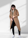 Hooded longline cardigan Camel