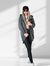 Hooded zip up jumper world Grey