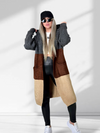 Lili Striped hooded cardigan Brown