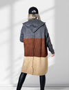 Lili Striped hooded cardigan Brown