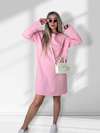 Diamond detail long sleeve dress Pink