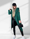 Hooded longline cardigan Green