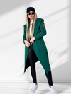 Hooded longline cardigan Green
