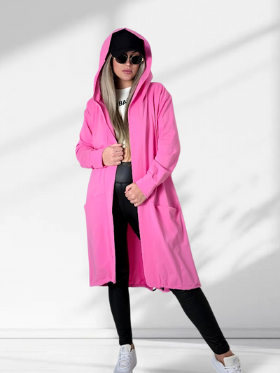 Hooded cardigan NYC Pink