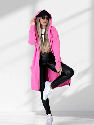 Hooded cardigan NYC Pink