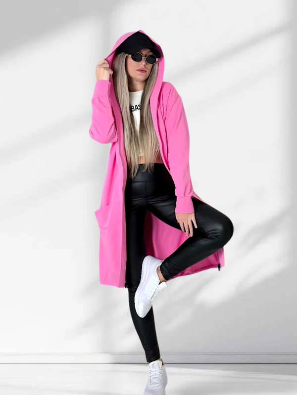 Hooded cardigan NYC Pink