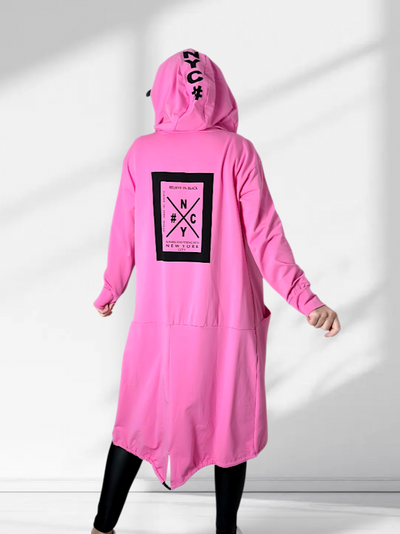 Hooded cardigan NYC Pink