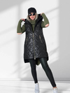 Sarah Black hooded quilted gilet