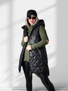 Sarah Black hooded quilted gilet