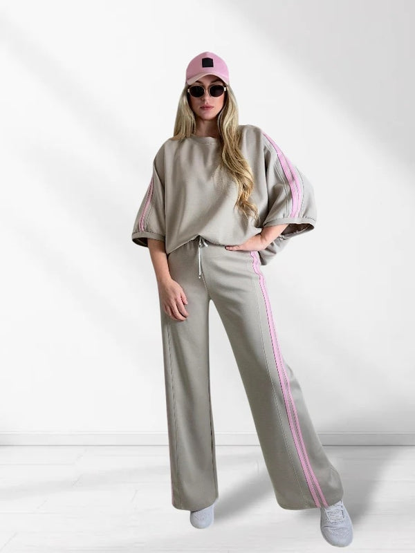 Ayla 2 pieces Trousers and Jumper Beige