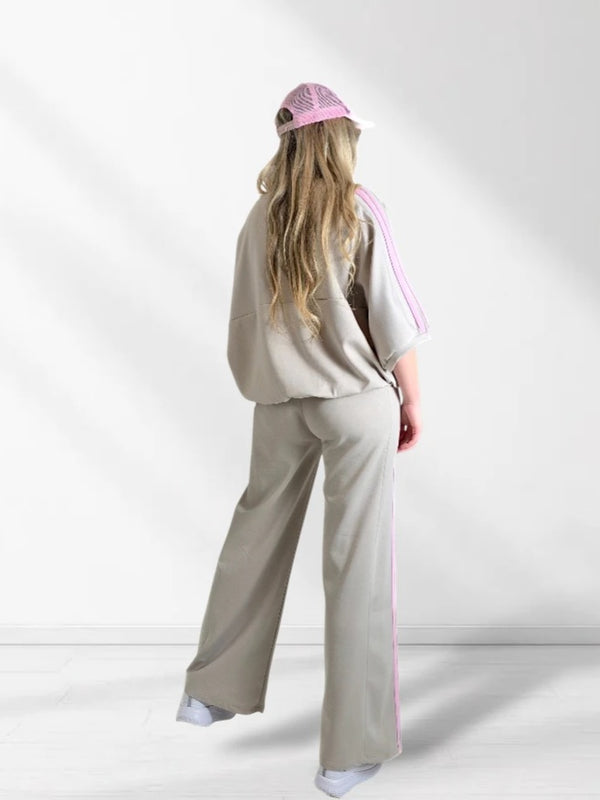 Ayla 2 pieces Trousers and Jumper Beige