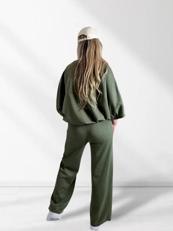 Ayla 2 pieces Trousers and Jumper Khaki
